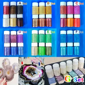 Mica Powder 6 Colors 10g Bottle Natural Pigment for Epoxy Resin Soap Making Candle Making Lip Gloss Car Freshies Dye Nail Polish Bath Bombs