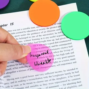 Morandi's cute round transparent stickers, transparent stickers, semi transparent bookmarks, aesthetic office supplies, school learning supplies, Adhesive stickers