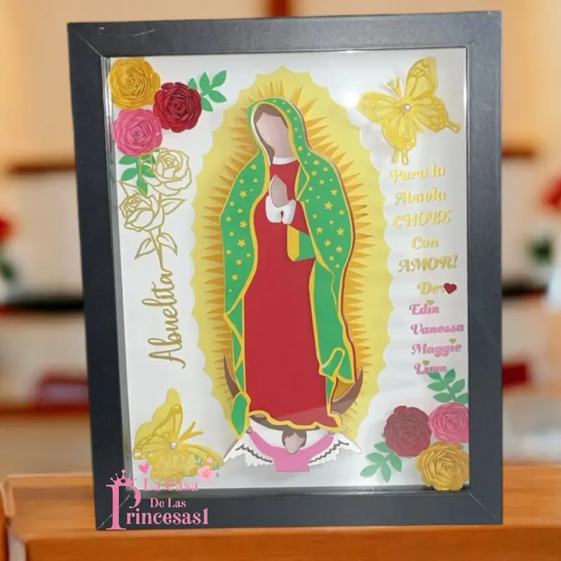 Personalized Custom Shadow Box with Roses & Butterfly Decor - Fully Customizable with Photos Names Phrases Lettering for Unique Home Décor