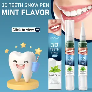 Rozino 3D Teeth Snow Pen Mint Flavor Oral Care Teeth Whitener Pen for Stain Removal & Whiter Teeth 5ml Essential Tool for Brighter Smile