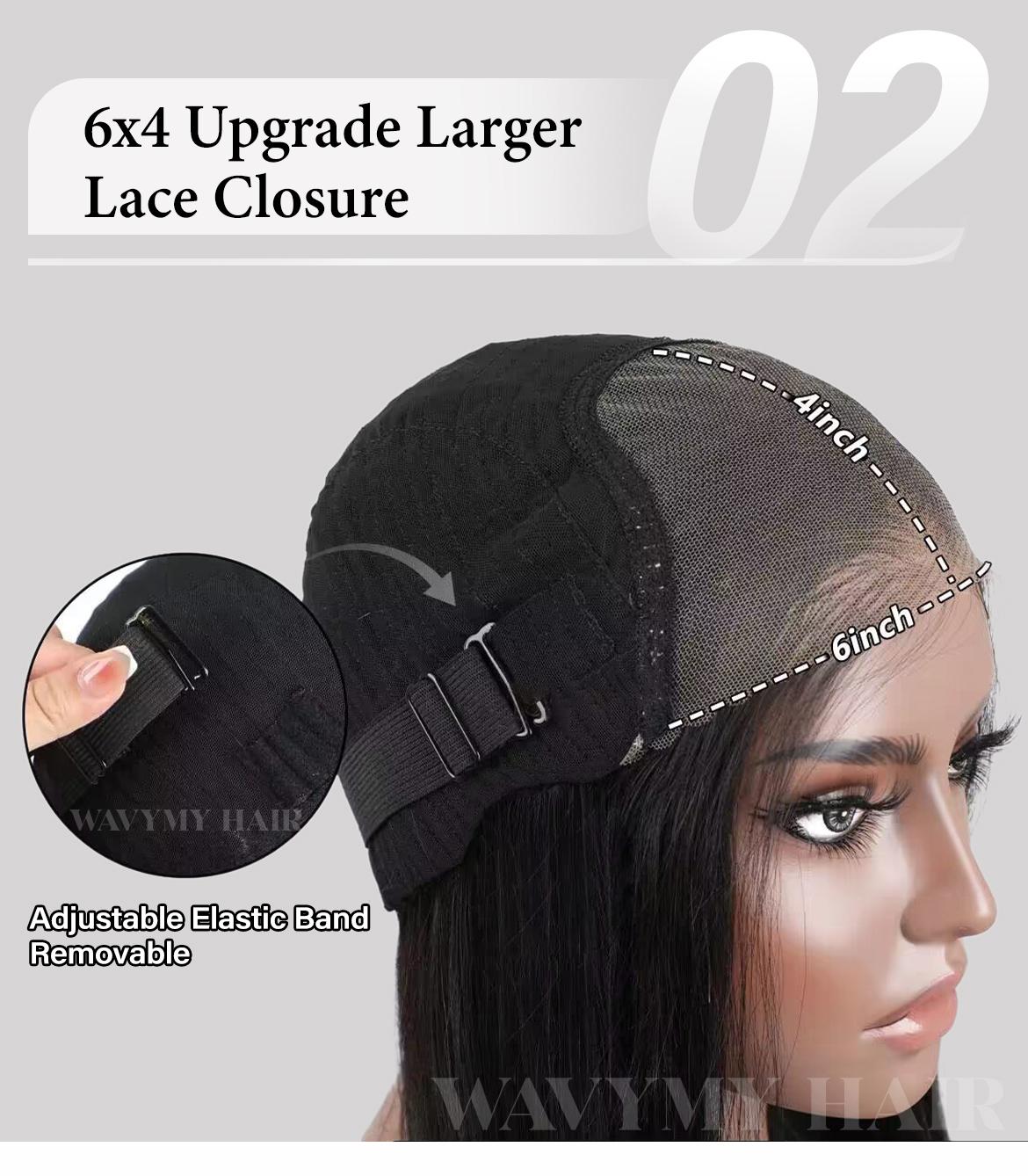 Wavymy M-Cap Wear Go Water Wave 9x6 Pre-Bleached Tiny Knots Pre-Plucked HD Lace Glueless Wig Ready To Go Full Hair,100% Virgin Human Hair,180% Density