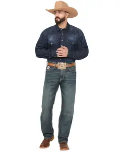 Cinch Men's White Label Relaxed Fit Mid Rise Jeans Dark Stonewash - Mb92834019