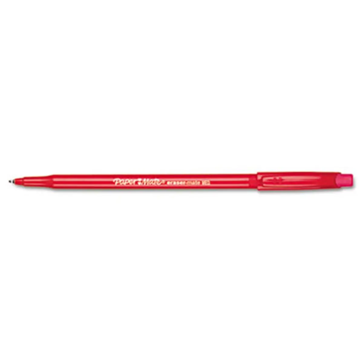 Paper Mate Eraser Mate Erasable Ballpoint Pen - Red Ink, Medium Point, 12-Count Stationery, Pressurized Erasable Ink, Writing Tool for Any Surface, DIY Woodwork Enthusiasts