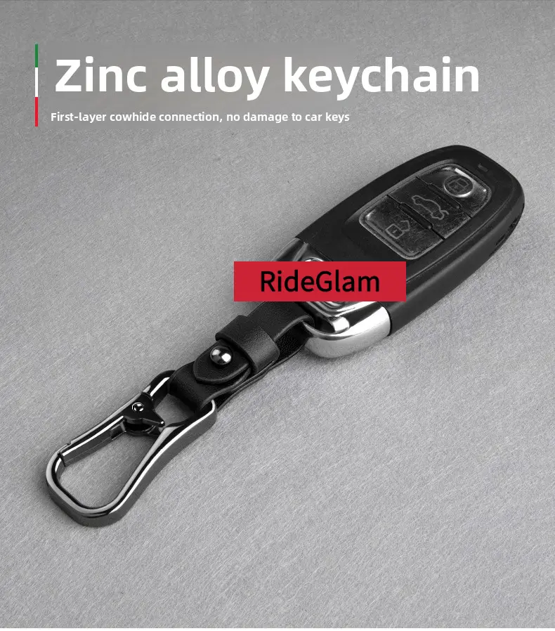 Men's Creative High-End Car Keychain - Zinc Alloy, Genuine Leather, Universal Accessory for Most Cars & Various Vehicles, Luxury