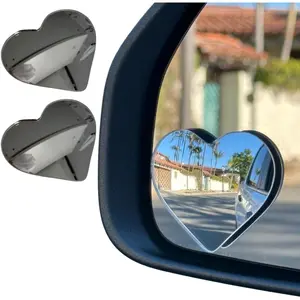 2Pcs Heart Shaped Blind Spot Mirrors for Cars – Convex Rearview Mirror for Enhanced Safety – Universal Fit Stick-On Side Mirror with Cute Heart Design – Perfect for Cars, SUVs, Trucks
