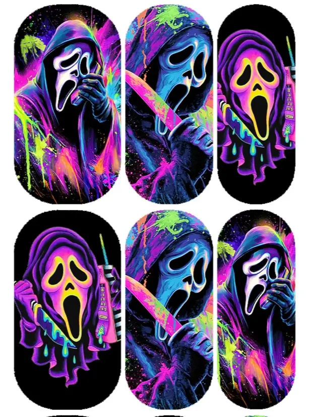 Neon No YOU Hang Up! Waterslide Nail Decals | Halloween Nail Art