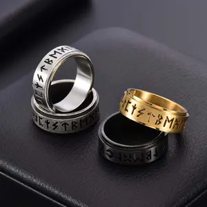 Stainless Steel Viking Spinner Ring Anxiety Calming Jewelry for Men Women