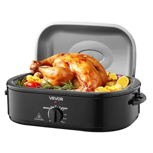 VEVOR Roaster Oven, 18QT Fast-Cooking Turkey Roaster, 150-450 ℉   Adjustable Temperature Turkey Oven with Self-Basting Lid, Removable Pan and Rack, Defrost & Warm Function, Electric Roasting Pan for Home