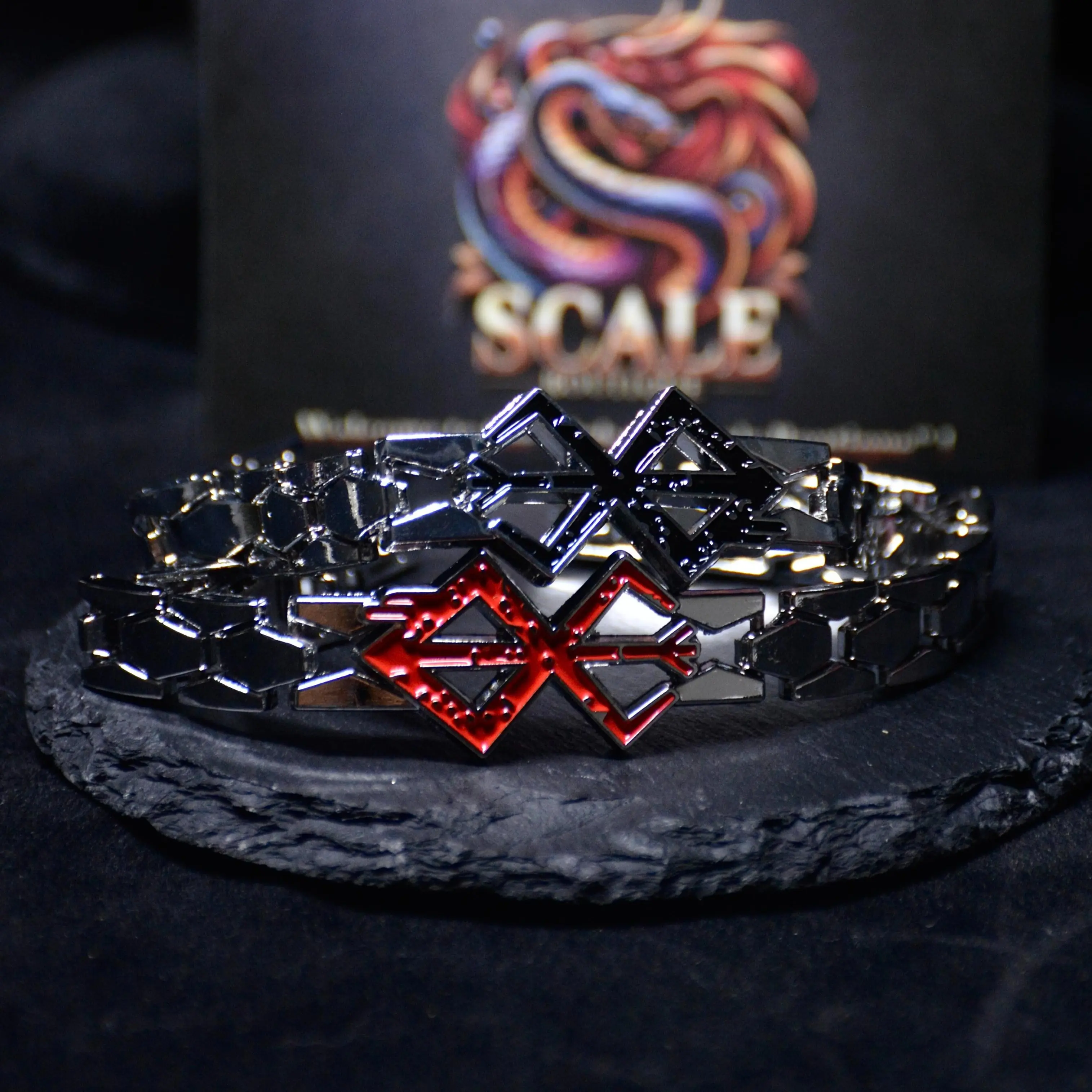 Berserk Symbol of Sacrifice 8in 8g Eco-Friendly Stainless Steel Bracelet - Unisex Casual Wristband, Finely Crafted, Sleek Design, Easy Attachment, Dark Aesthetic Costume Jewelry, Effortless Addition, Everyday Wear, Anime Gift Ideas for Berserk Fans, Versa