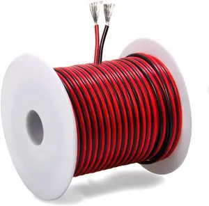 18 Gauge (40 ft long) Tinned Copper 2pin 2 Color Red Black Cable Hookup Electrical Wire LED Strips Extension Wire 12V/24V DC Cable, 18AWG Flexible Wire Extension Cord for LED Ribbon Lamp Tape Lighting