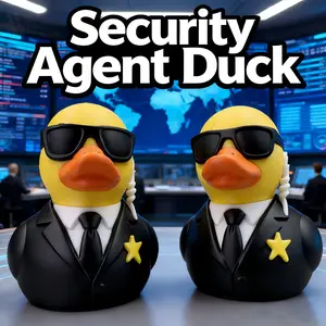 Security Agent Duck Figurine, Cute Style Collectible Handmade Toy, Home Bookshelf Desktop Decoration Ornament, Creative Art Display Piece
