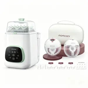 Momcozy KleanPal Pro Baby Bottle Washer BS03 & Momcozy Breast Pump Hands Free M5 Cozy Red 2 Count