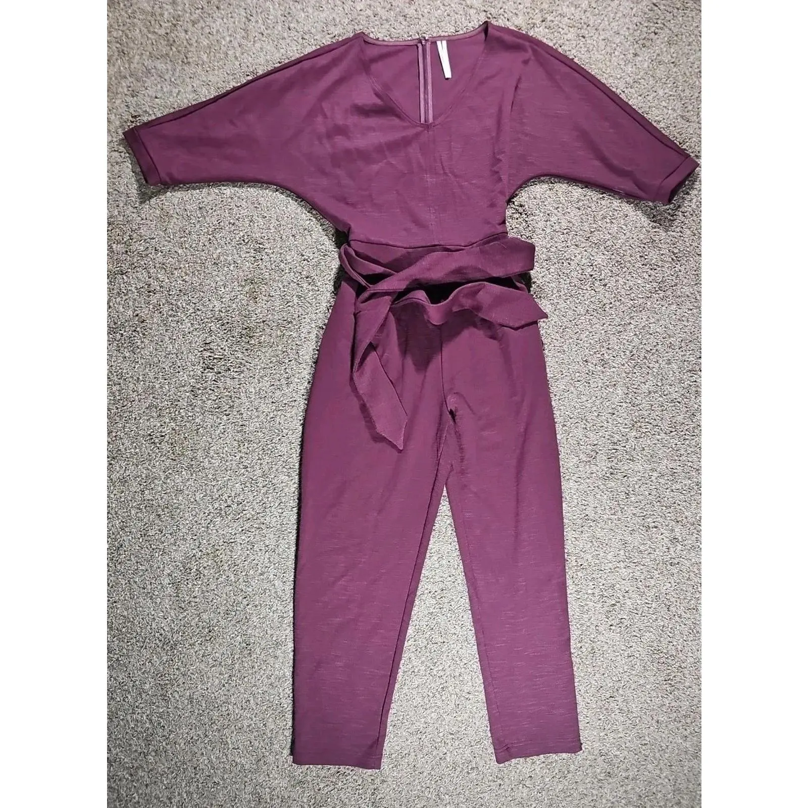 anthropologie Purple 1 Piece Belted Small Pantsuit
