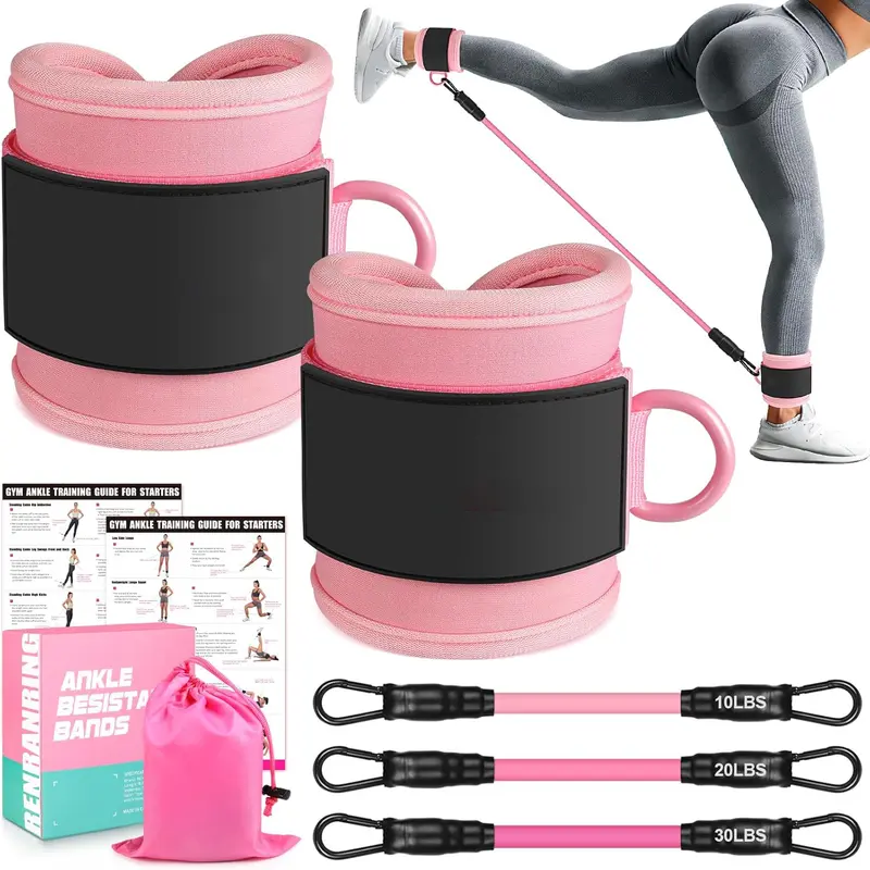 Ankle Resistance Bands, Ankle Bands for Working Out with Cuffs, Ankle Resistance Band, Glutes Workout Equipment, Butt Exercise Equipment for Women Legs and Glutes\Resistance Bands for Leg Butt Training Workout Equipment Set fitness