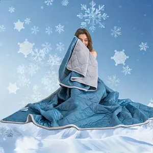 1PC Double-Sided Ice-Feel Summer Blanket, Ultra Soft Breathable Air Conditioning Blanket, Lightweight Cool, Essential for Bed Sofa Travel Office Camping