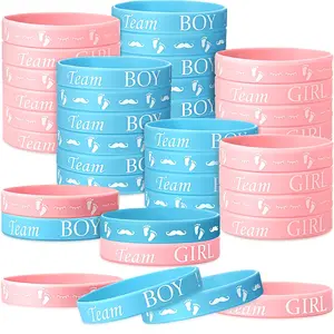 Baby Shower Gender Reveal Party Supplies, 60pcs/set Baby Shower Party Decoration Kit, Including Silicone Wristband & Rubber Wristband, Gifts, Party Favors Assortment, Party Favor Packs, Party Bag Fillers