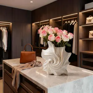 Artistic Spiral Texture Ceramic Vase, Decorative Vase, Home Decorative Vase, Distressed Finish, Nordic Retro Decor for Living Room, Tabletop & Entryway, Ideal for Dried/Fresh Flowers, Gift for Housewarming, Birthdays, Holidays, Fits Study & Office Decor