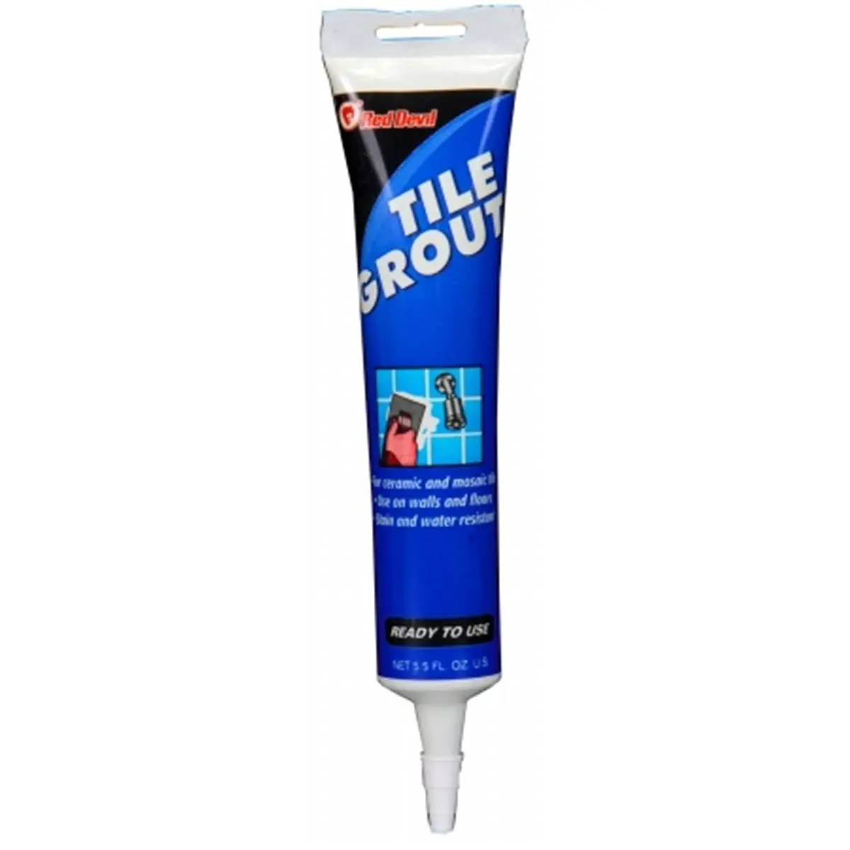 212 MAIN Pre-Mixed Tile Grout, Red Devil PMRX 0425, 5.5 Oz, Mildew Resistant