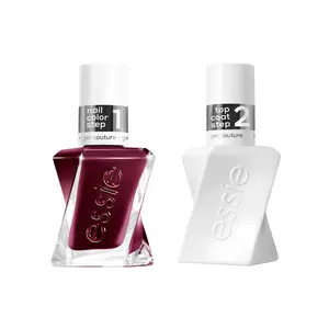 Essie Gel Couture Color & Top Coat Duo Long-Lasting Nail Polish, Vegan, Swirl-Stem Brush for Precise Coverage Manicure Cosmetic