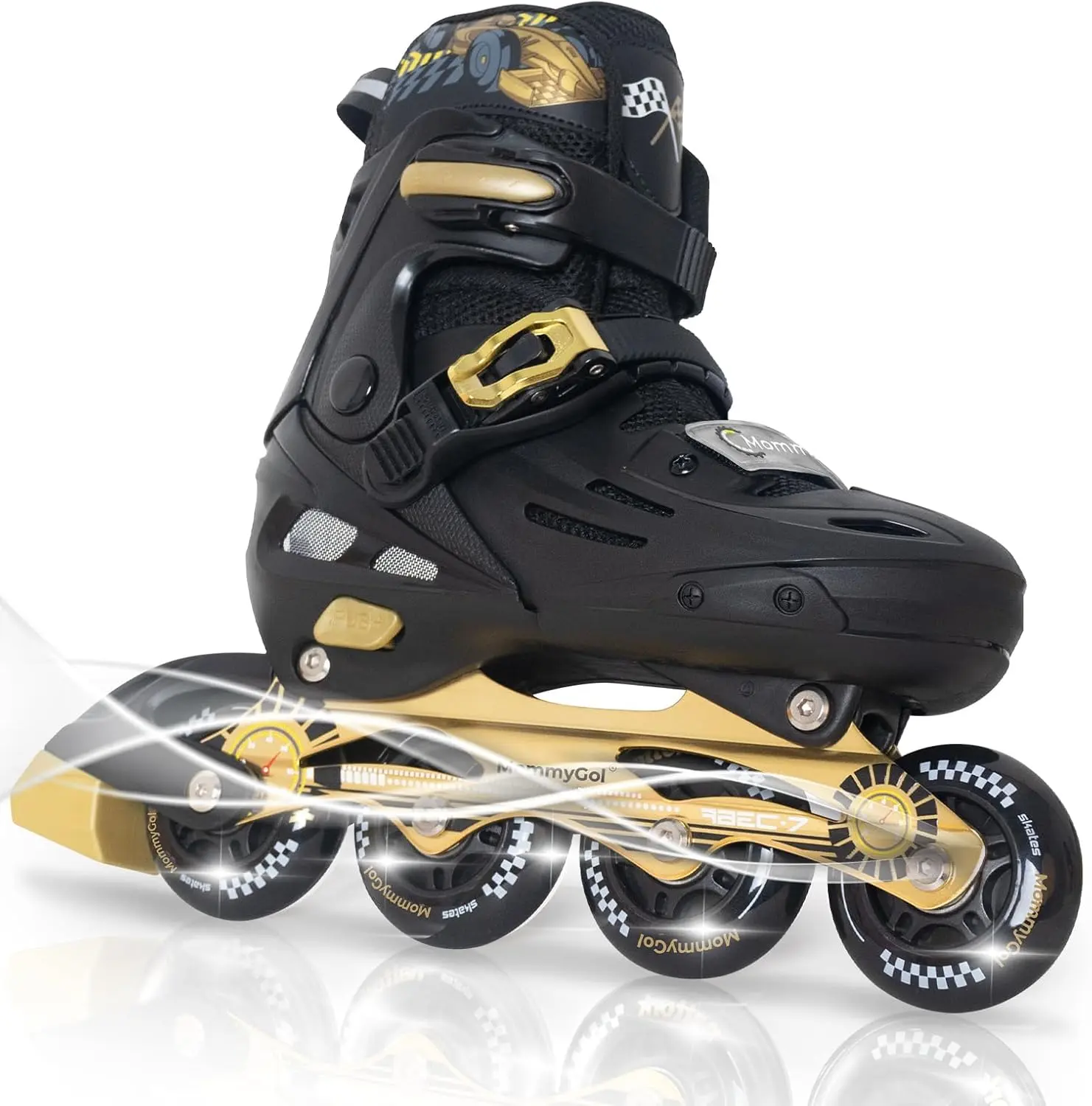 Nattork Inline Skates for Boys and Girls Youth, 4 Size Adjustable Roller Skates with PU Flashing Wheels, Aggressive Inline Skates High Performance for Kids Age 6-12