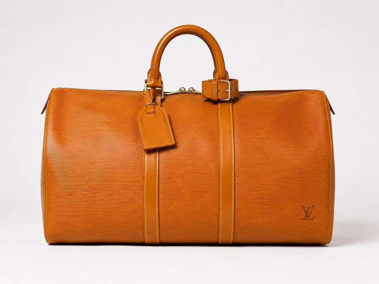 Pre-owned Louis Vuitton leather Tote Bags Keepall 50 Collection: Epi Color: Cipango Gold (Tan) 4000042024954