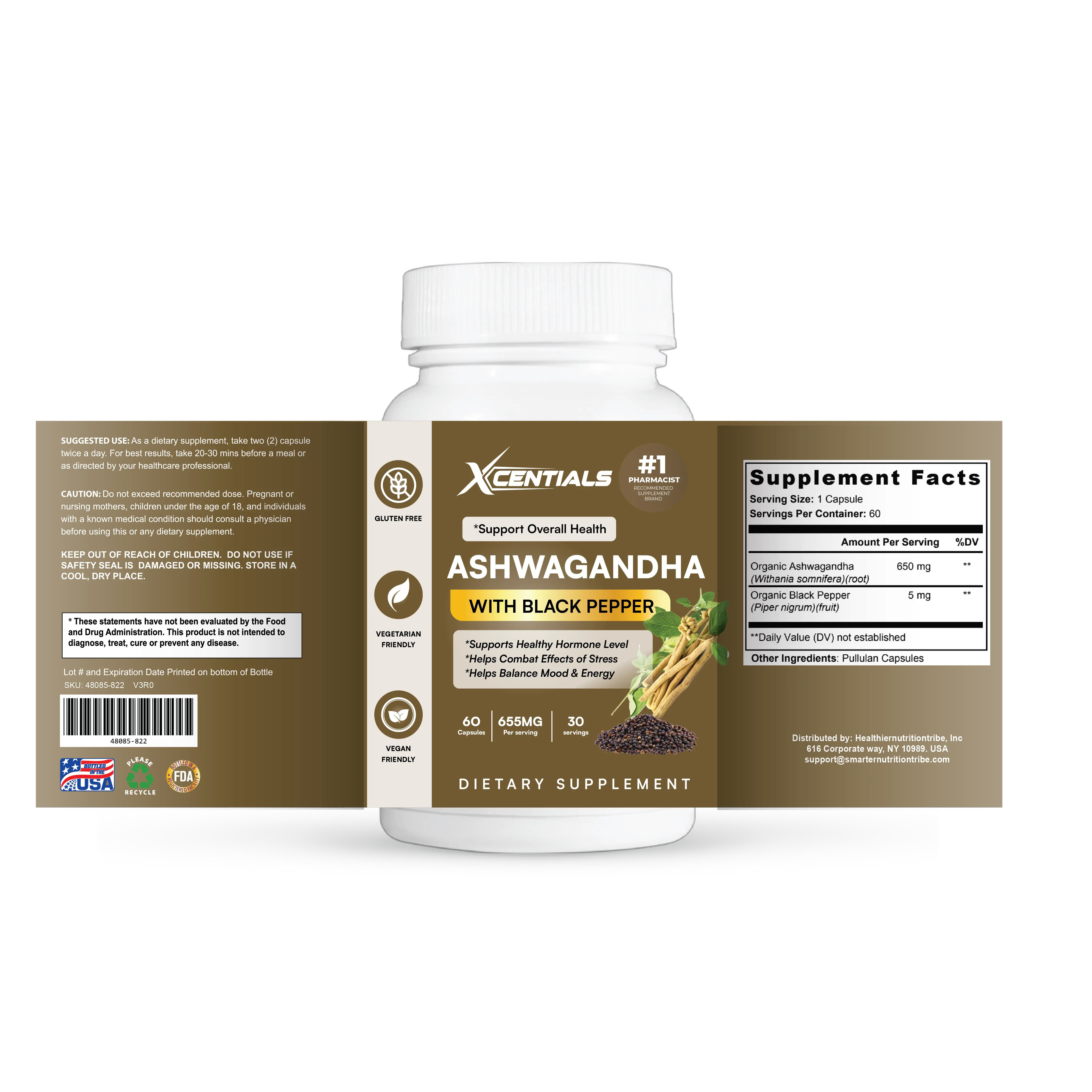 Ashwagandha is a well-known herb used in Ayurvedic medicine for its numerous health benefits. Dietary Healthcare Vitamin Fitness Natural Edible Supplement