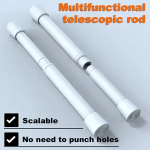 Adjustable Door Curtain Rod, No-Drill Extendable Pole, Suitable for Hanging Curtains & Drapes, Durable Design, Easy Installation, Telescopic Curtain Rod