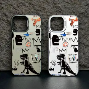 Banksy Graffiti Pattern iPhone Case - Retro High-End PC Material, Shockproof, Screen Protection, Cute Durable Cover for iPhone 11 12 13 14 15 16 17 Pro Max/Plus/Air