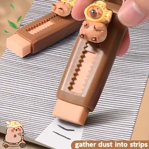 Cute Capybara Eraser with Fashion Glasses and Hat, High Quality Durable Rectangular Eraser for Adult Drawing Supplies, Random Color, Office Supplies