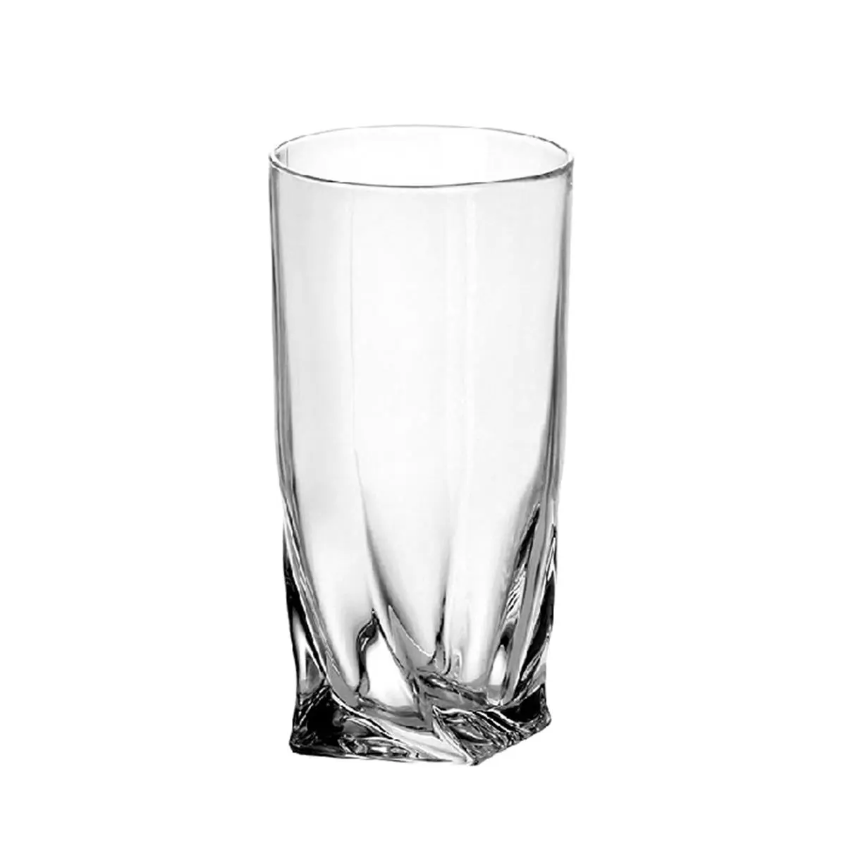 212 MAIN Crystalline Hiball Shape Glasses - Stylish Cups with Glass Body, Dishwashable Kitchen Drinkware Must Haves for Everyday & Special Occasions, Stylish Glass Cups, Dishwasher Safe Cups