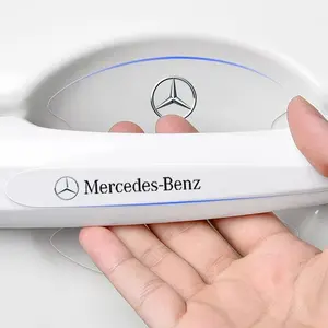 Mercedes Car Door Handle Decal, Door Bowl Protection Sticker, Racing Sports Style Modification Decoration, Universal Car Exterior Pull Flower, Car Decals