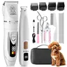 Abs-Infused Low-Noise Cordless Pet Grooming Kit - Rechargeable Clippers, Paw Trimmer, Nail Grinder, Shaver for Dogs & Rabbits, Cell Health Support, Easy Grooming (White)