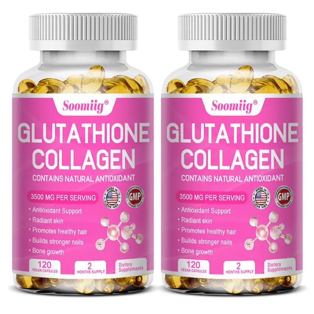 Soomiig Glutathione Collagen Health Supplement - Supports Smooth Hair and Healthy Skin -120 Capsules