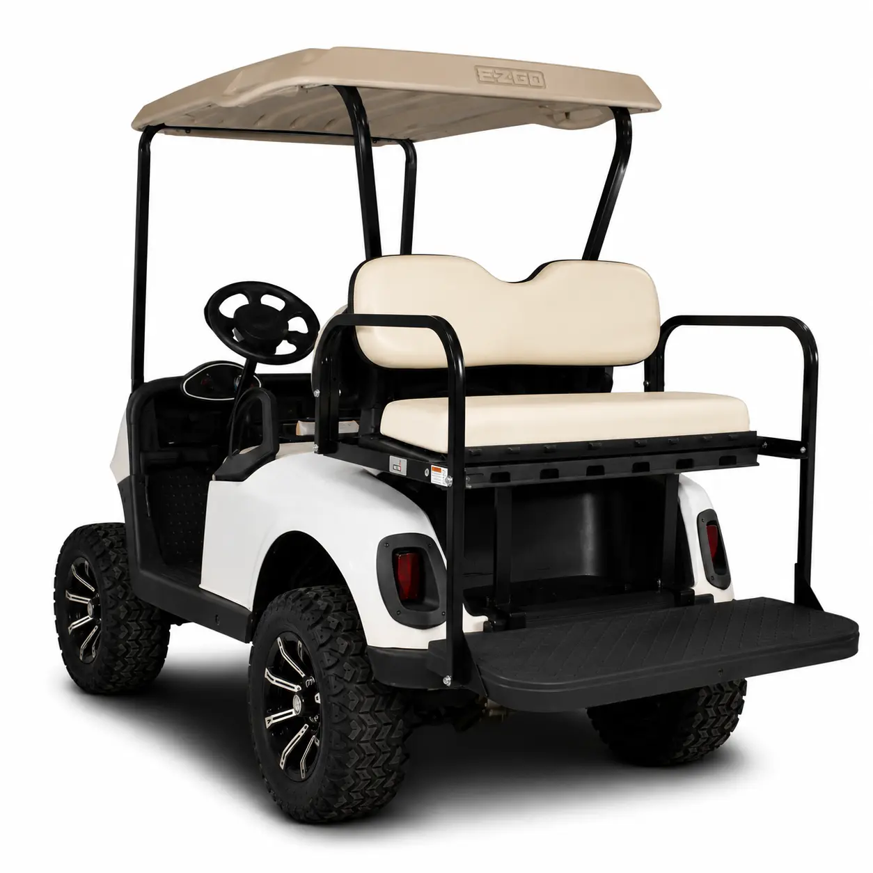 GTW® MACH3 Rear Flip Seat for EZGO RXV - Buff/White/Black