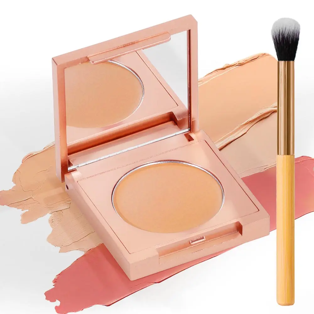 Colorful Clay CC Undereye Corrector Eye Cream with Brush, Under Eye Concealer, Facial Makeup, Perfect for Dark Circles, Under-Eye Coverage, Color Correction, Brighten Fatigue Eyes, Matte Makeup Finish