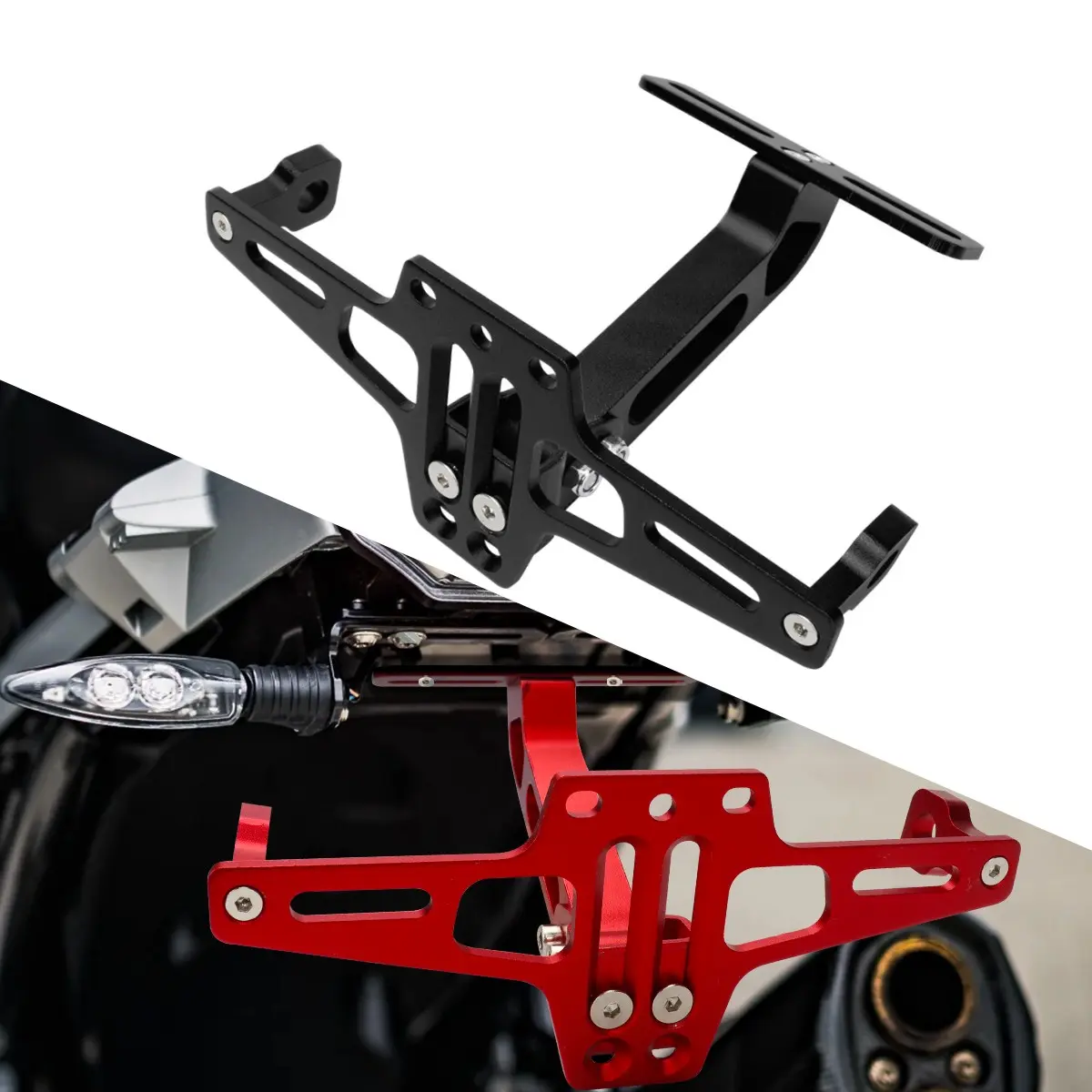Motorcycle CNC aluminum alloy parts adjustable license plate holder universal motorcycle license plate holder Plate Frame Motorcycle License Plate Bracket