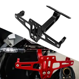 Motorcycle CNC aluminum alloy parts adjustable license plate holder universal motorcycle license plate holder Plate Frame