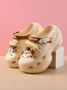 Women's Cute Cartoon Design Slides, Casual Comfortable Thick Sole Slippers, Trendy Soft Non-slip Slippers for Indoor & Outdoor Wear, Walking Shoes