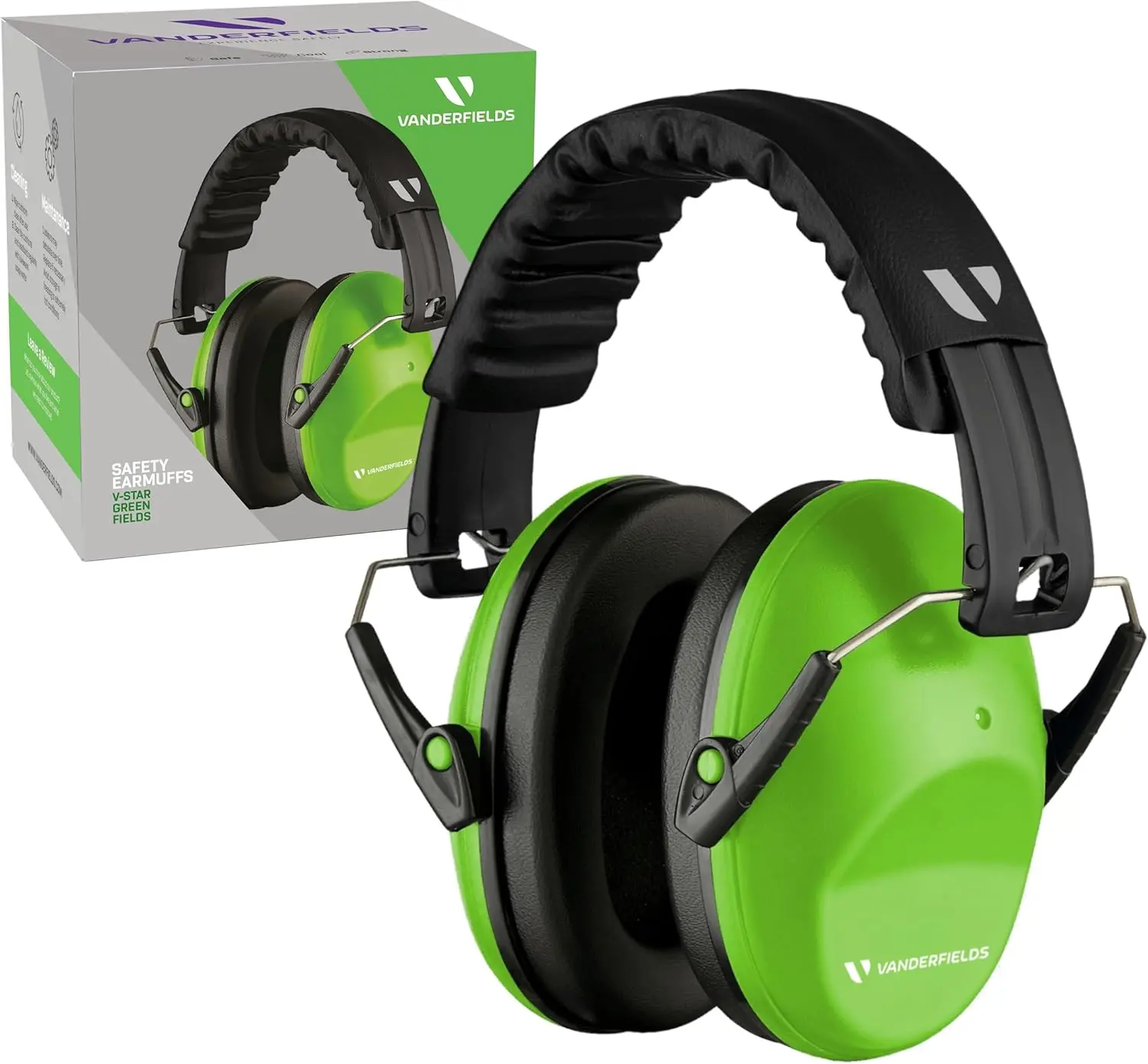 Vanderfields Kids Hearing Protection Ear Muffs 31dB - Broad Noise Cancelling Earmuffs for Children Age 3 to 12 - Adjustable Foldable Design for Concerts, Fireworks, Sports and Loud Events