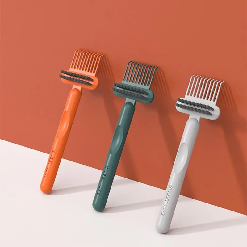 Bsapy Multifunctional Reusable Hairbrush & Comb Cleaner Double Pack (Random Colors) - 2-Count Mini Rake + Dual Tool Brush, Portable Home Use, Removing Hair, Dust & Product Buildup, Lifts Dust Buildup