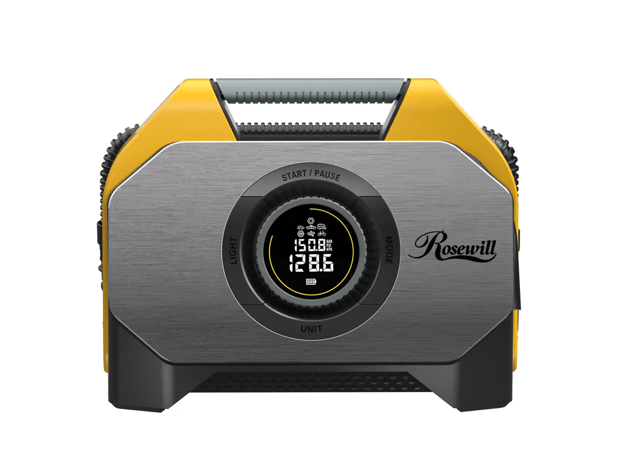 Rosewill Vortex RS6C Cordless Tire Inflator Portable Air Compressor, 160 PSI Air Pump for Car Tires with 15600mAh Battery, 100% Duty Cycle & Dual Cylinder, Air Pump for Heavy-Duty Vehicle, Orange