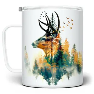 LOFTIPOP Buck Mug, Nature Trees Deer Cup, Designed and Printed in the USA by Loftipop