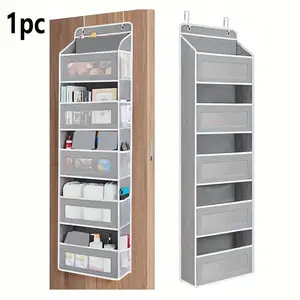1pc Multi-Layer Clothing Storage Bag with Pockets, Hangable Behind Door, 3/4/5 Large Pockets, Unprocessed Fabric, Space Saving, Storage For Organizing, Suitable for Bedroom, Room Organizer, Clothes Organiser