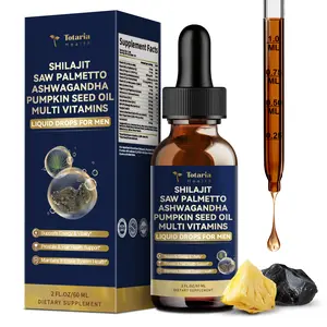 Totaria Shilajit Liquid Drops with Saw Palmetto，Ashwagandha，Pumpkin Seed Oil，Sea Moss,Multivitamin - Shilajit for Men - Support Prostate Health & Hair,Energy & lmmune Function - 2FL - Pineapple Flavor