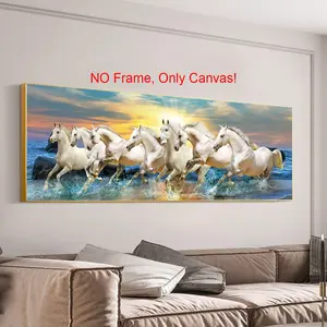 Horse Running Pattern Canvas Painting without Frame, Unframed Art Print, 1 Count Modern Animal Art Poster, Wall Art Decor for Home Living Room Bedroom Office