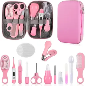 Baby Grooming Kit for Newborns – Infant Safety Care Set with Soft Hair Brush, Comb, Nail Clipper & Nasal Aspirator, Baby Essentials Gift Set for Boys & Girls (Pink)