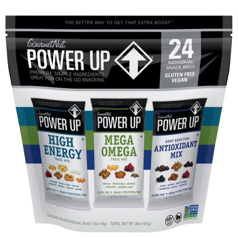 Power Up Gourmet Nut Trail Mix variety pack 24 count