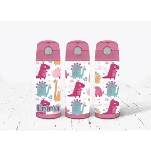 Dino Straw Water Bottle