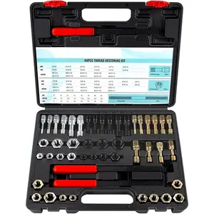 49-Piece Thread Chaser Set, UNC UNF & Metric Thread Repair Kit with Taps, Dies, and Files, Rethread Repair Tool for Bolts, Nuts and Screws