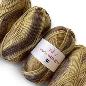 Worsted Weight Wool Yarn, 4 Skeins 650 yds/400g - KnitPal Wool Wonders Yarn for Knitting and Crocheting, Variegated, Multi-color, Warm, Soft Drape, Crisp Stitch Definition